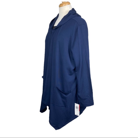 STYLE & CO Woman Solid Blue Hooded Cardigan Size 2X NWT - Picture 4 of 7